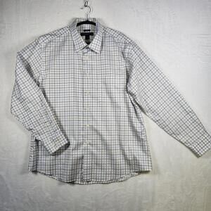 Pronto Uomo Plaid Checked Long Sleeve Button Down Shirt Size‎ XL Modern Fit